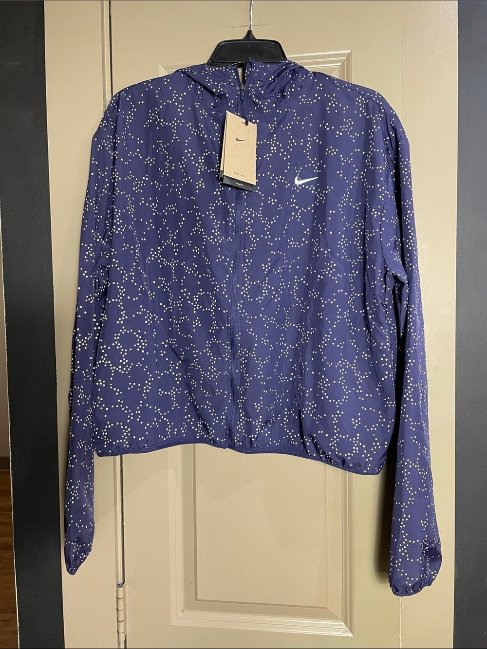 Nike Purple Reflective Dot Hooded Windbreaker Jacket